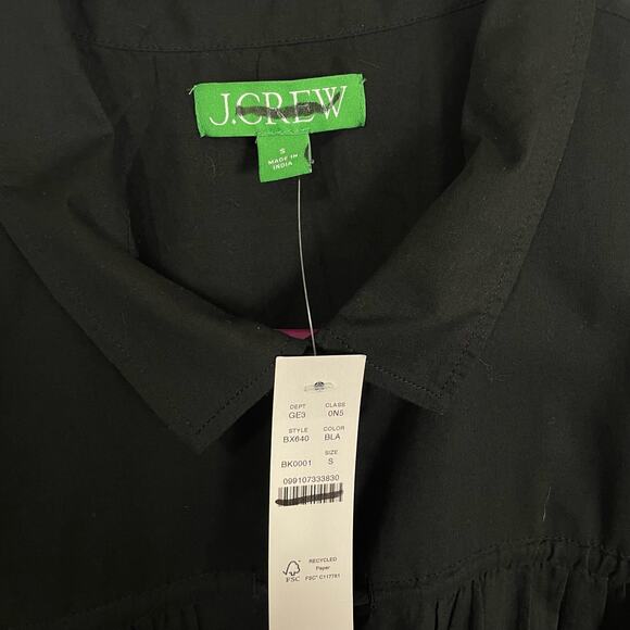 J Crew Tie Front Cotton Viole Button Up 3/4 Sleeve Beach Shirt US Womens S New - Picture 4 of 5